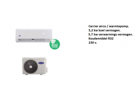 Carrier split airco warmtepomp 5,20 / 5,70  kw